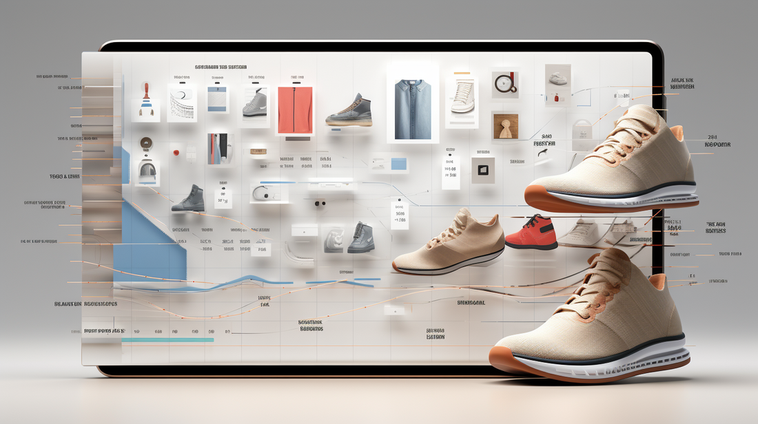 Image of ecommerce product site with each part of the website being diagramed