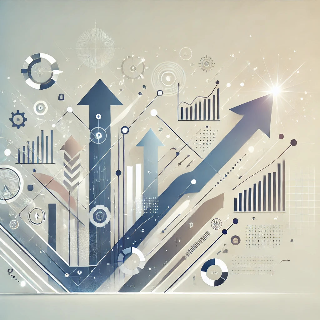 Minimalist illustration symbolizing ambitious growth and scalable business success, representing Robin Lee Innovations' expert-led strategies to drive transformative outcomes and align with ambitious revenue goals for modern leaders.