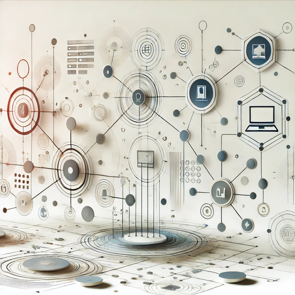 A modern, minimalist graphic illustrating seamless integration between multiple business systems, symbolizing smooth data flow and interconnected processes. Abstract visuals depict interconnected nodes, representing unified technology operations and efficiency across platforms.